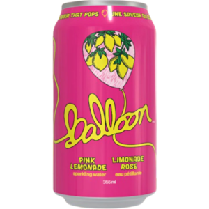 Balloon Sparkling Water Pink Lemonade 24x355ml (Best Before August 13 2026)