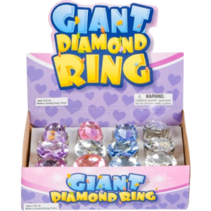 RIN Giant Faux Diamond Ring 1" 12