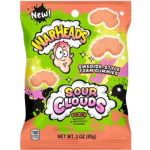 Warheads Sour Clouds Peg Bag Peach 12x3oz