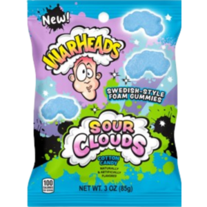Warheads Sour Clouds Peg Bag Cotton Candy 12x3oz