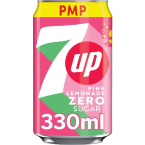 7UP Zero Pink Lemonade Price Marked British 24x330ml (Best Before January 2027)