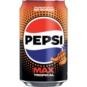 Pepsi Max Tropical Zero Sugar British 24x330ml (Best Before October 2026)