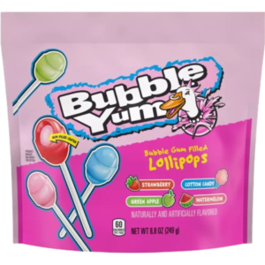 Bubble Yum Gum Filled Lollipops 6x8.8oz
