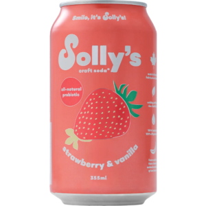 Solly's Soda Strawberry & Vanilla 24x355ml (Best Before August 2027)