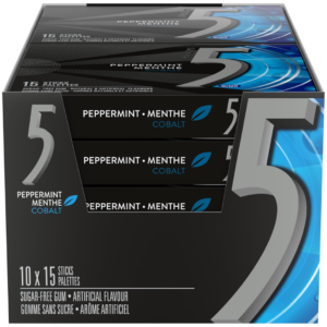 Wrigley's 5 Chewing Gum Sugar Free Peppermint Fifteen Sticks 10
