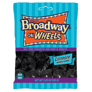 Gerrit J Verburg Co. Broadway On Wheels Black Licorice Wheels 12x150g