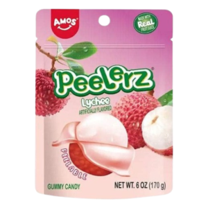 Amos Peelerz Gummy Lychee 12x6oz (Best Before March 19 2027)