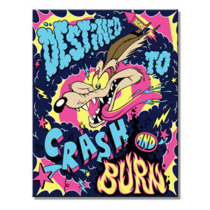 Metal Sign Looney Tunes Wile E Crash 16"x12.5"