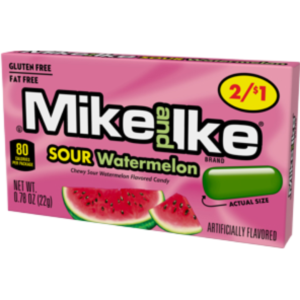 Just Born Mike and Ike Sour Watermelon Price Marked 24x0.78oz