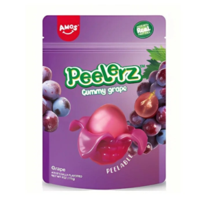 Amos Peelerz Gummy Grape Peg Bag 12x170g (Best Before March 19 2027)