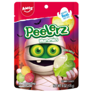 Amos Halloween Peelerz Gummy Mummy Peg Bag 12x6oz