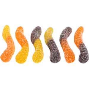 Albanese Bulk Halloween Sour Fall Mini Gummi Worms Super Sour (Lemon, Orange & Black Cherry) 5lb