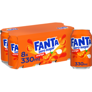 Fanta Zero Sugar Orange British 24x330ml (Best Before January 2027)