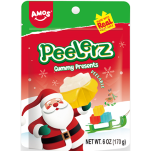 Amos Peelerz Holiday Gummy Presents Peg Bag 12x6oz