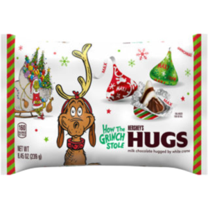 Hershey's Hugs With Max The Dog Foils (Milk Chocolate Hugged By White Creme) Laydown Bag Christmas 16x8.45oz